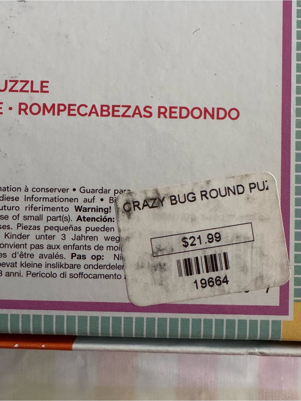 500 Piece Crazy Bug Bouquet Round Puzzle - Picture 5 of 5